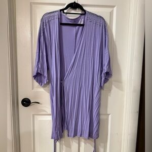Gilligan & O'Malley Lavender Lace Trim Robe